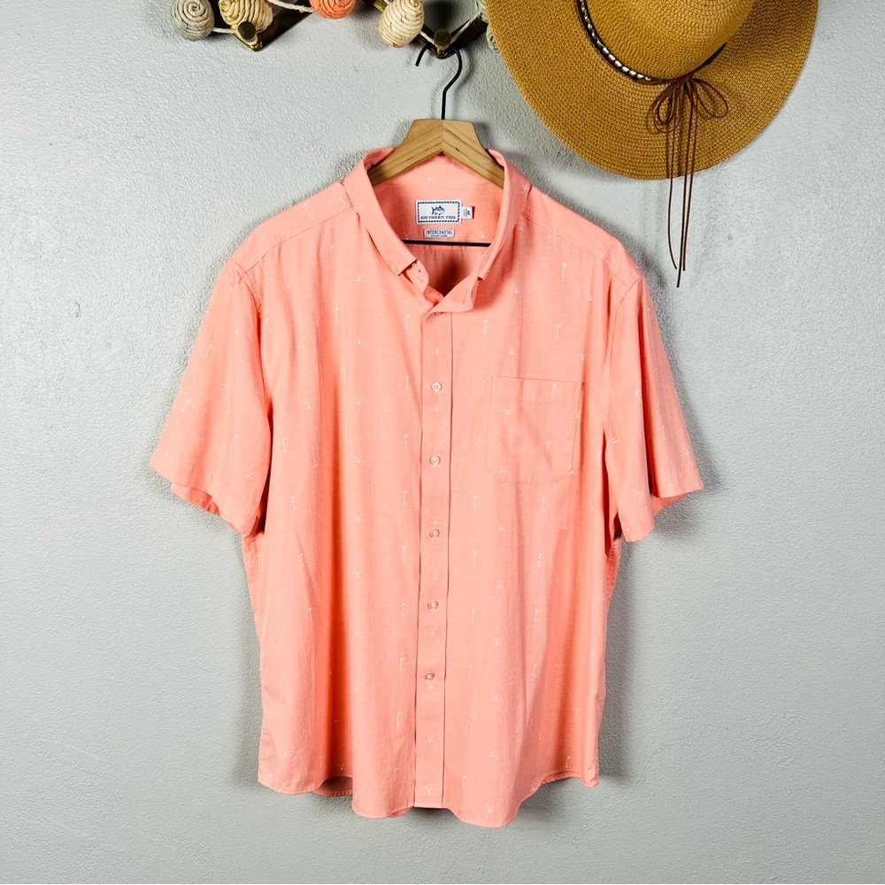 Southern Tide Intercoastal Men's XL Golf Print Short Sleeve Button Down Shirt